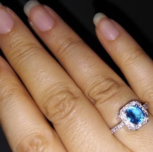 Beautiful Sterling Silver Ring With Blue Stone